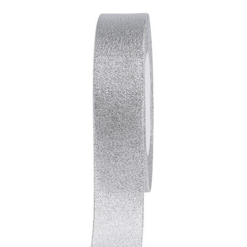 Floristik24 Koristeellinen nauha hopea 25mm 22,5m
