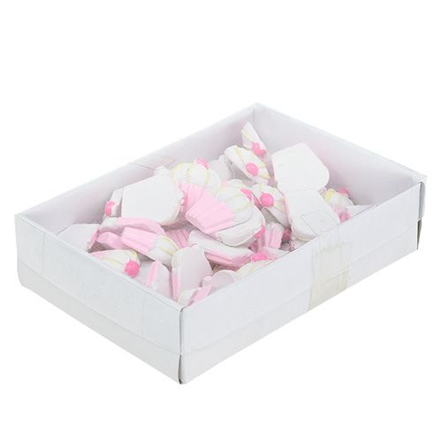 Floristik24 Pienikokoiset koristeelliset cupcakes vaaleanpunainen, valkoinen 2,5 cm 60p