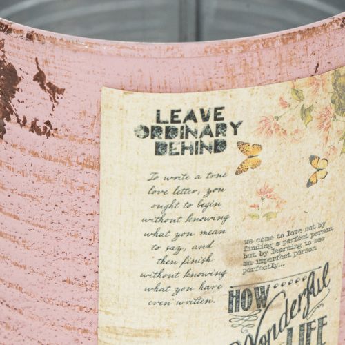 kohteita Koristeellinen peltirasia, antiikkiruusu, metallinen pelti istutukseen, Ø11cm, korkeus 10.5cm