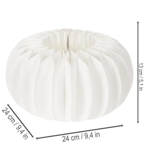Hunajakennopaperista tehty pyöreä kurpitsarengas, iso, kuivakukkiin ja syyskoristeeseen, 24 cm, 4 kpl | Floristik24.fi