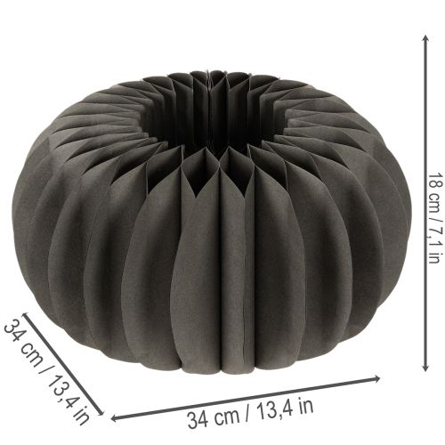 Kurpitsa-hunajakennopaperipöytäkoriste, kokoontaitettava, pyöreä, 34 cm, 2 kpl | Floristik24.fi