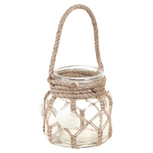 kohteita Koristeellinen lasi makrameen kuoret merellinen Ø11cm K12.5cm 2kpl
