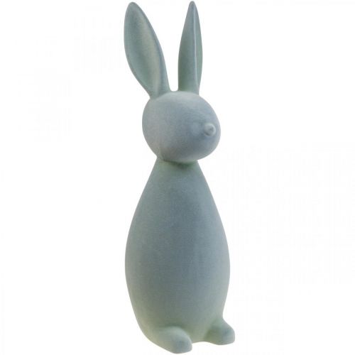 Floristik24 Deco Bunny Deco pääsiäispupu Flocked harmaa-vihreä H69cm