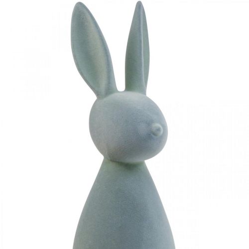 Floristik24 Deco Bunny Deco pääsiäispupu Flocked harmaa-vihreä H69cm