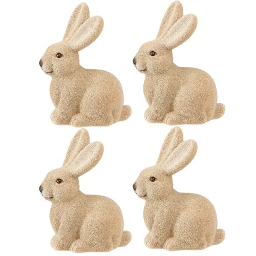 kohteita Koristeellinen istuva pääsiäiskanit Ruskea – 2. valinta – Flocked H15cm 4 kpl