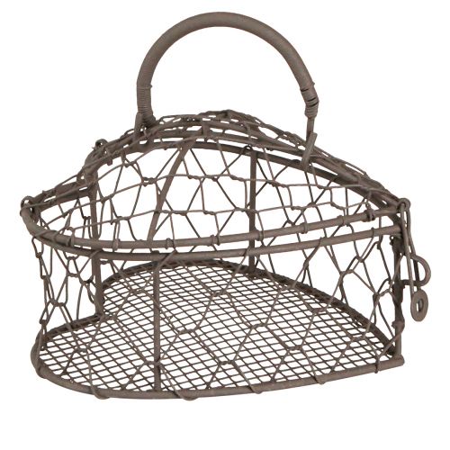 Floristik24 Koristesydän langasta vintage-harmaa täyteen 14×13,5cm