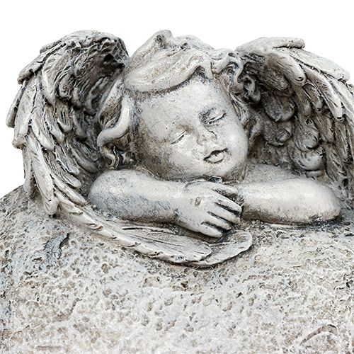 Floristik24 Deco sydän enkelinharmaalla 10,5cm 2 kpl