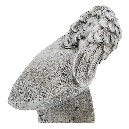 Floristik24 Deco sydän enkelinharmaalla 10,5cm 2 kpl