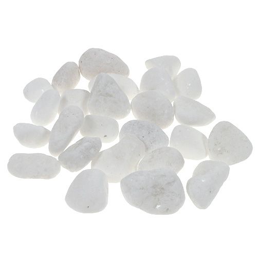 kohteita Deco kiviä verkossa valkoinen 1cm - 2,5cm 1kg