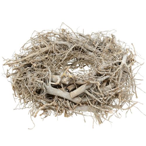 Koristeellinen seppele luonto, harmaa Ø25cm 1p
