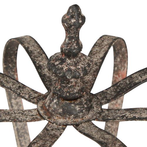 Floristik24 Koristeellinen kruunu antiikkityylinen metallikoriste ruoste Ø19,5cm K22cm