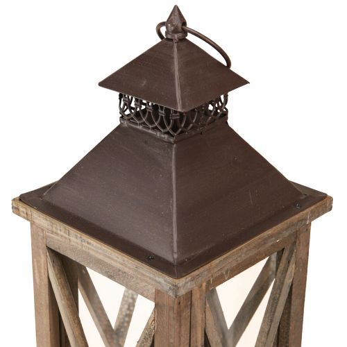 Floristik24 Koristeellinen lyhty puu vintage puinen lyhty ruskea 17×17×50cm