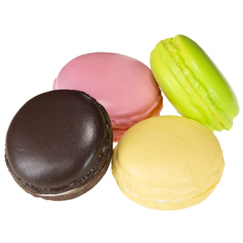 kohteita Keinotekoiset koristeelliset macaron-marenkikeksit, värikkäät, 5 cm, 8 kpl, macaron-leivonnaisten koristelu