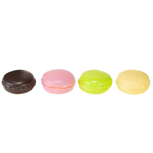 kohteita Keinotekoiset koristeelliset macaron-marenkikeksit, värikkäät, 5 cm, 8 kpl, macaron-leivonnaisten koristelu
