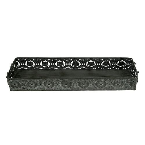 Floristik24 Metallinen laatikkotaso harmaa 40,5 cm x 12,5 cm x 5 cm