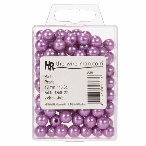 Koristehelmiä Ø10mm violetti 115 kpl | Floristik24.fi