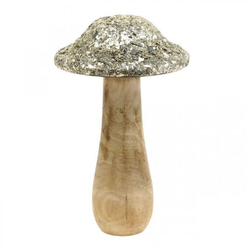 Floristik24 Deco sienipuinen puinen sieni kultaisella mosaiikkikuviolla H17cm