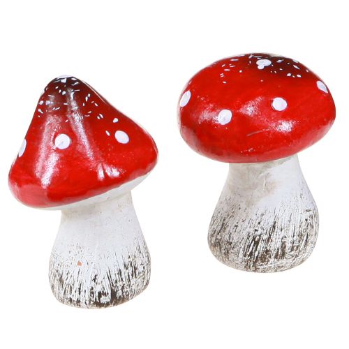 kohteita Koristeelliset sienet myrkkysienet keraamista punaista, valkoista K5cm 6 kpl