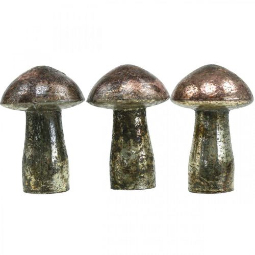 Floristik24 Deco sienet lasi pinkki pöytäkoristelu syksy Ø6,5cm K10cm 3kpl