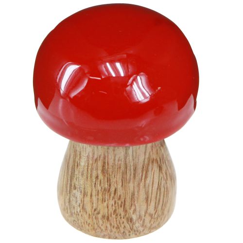 kohteita Koristeelliset sienet punaisiksi lakatuiksi puisiksi herkkusieniksi K5cm Ø4cm 6 kpl