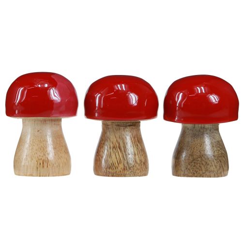 kohteita Koristeelliset sienet punaisiksi lakatuiksi puisiksi herkkusieniksi K5cm Ø4cm 6 kpl