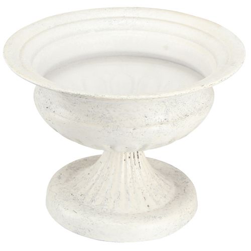 Floristik24 Koristeellinen palkintokulho antiikkimetallikuppi valkoinen Ø20cm K15cm