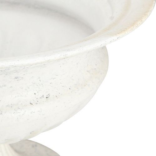 Floristik24 Koristeellinen palkintokulho antiikkimetallikuppi valkoinen Ø20cm K15cm