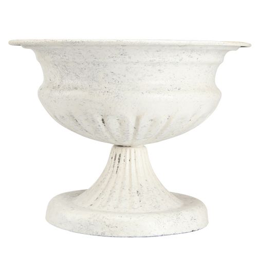 Floristik24 Koristeellinen palkintokulho antiikkimetallikuppi valkoinen Ø20cm K15cm