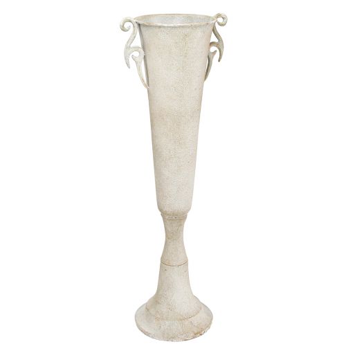 kohteita Koristeellinen pokaalimaljakko antiikkikahvoilla metallinharmaa Ø15cm H59cm