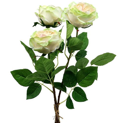 Floristik24 Deco Rose Cream Vaaleanpunainen Ø10cm 52cm 3kpl
