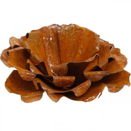 Floristik24 Koristeellinen ruusu ruosteessa, Kukka koristeluun, metallikukka Ø20cm