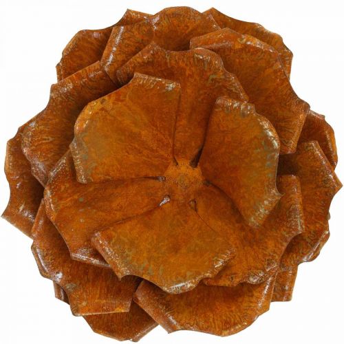 Floristik24 Koristeellinen ruusu ruosteessa, Kukka koristeluun, metallikukka Ø20cm