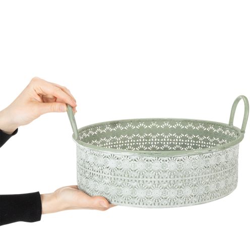 kohteita Koristeellinen metallinen kulho kahvoilla, vintage-istutusastia, 3 kpl