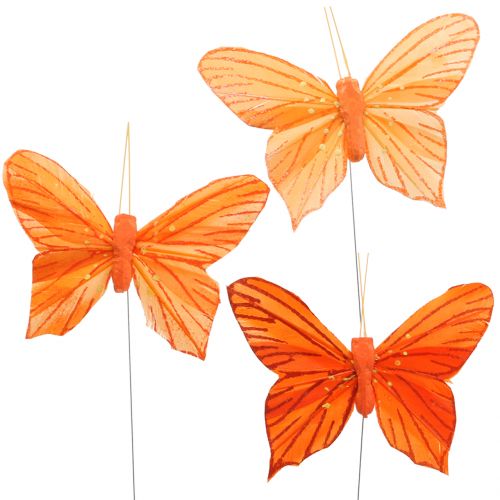 kohteita Deco butterfly oranssi 12kpl