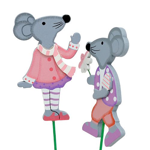 Floristik24 Koristeellinen plug-hiiri kukalla 8.5cm 14kpl