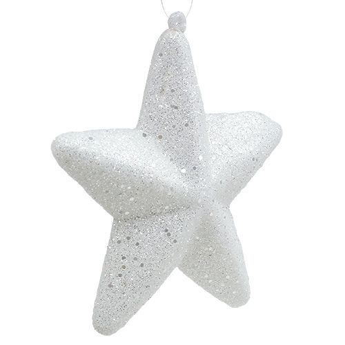 kohteita Koristeellinen tähti valkoinen ripustettavaksi 20 cm