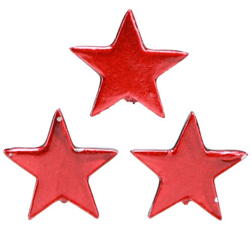 Koristeellinen Stars Red Metallic Scatter Decoration – 2. valinta – Ø5cm 36 kpl