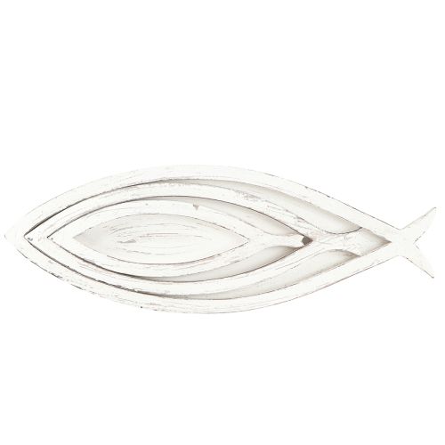kohteita Koristeellinen tarjotin Puu Kala Valkoinen Natural L30/40/50cm 3 kpl setti