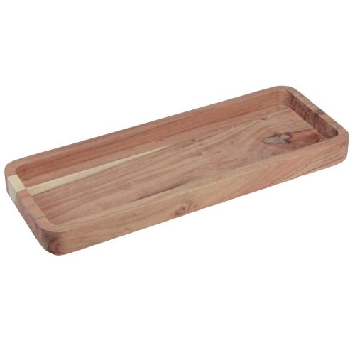 kohteita Koristeellinen tarjotin, pitkänomainen akaasiapuu, luonnonmukainen 40×15cm