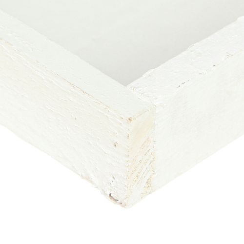 kohteita Koristeellinen tarjotin pitkänomainen puinen tarjotin valkoinen nuhjuinen 42×14×3cm 3kpl