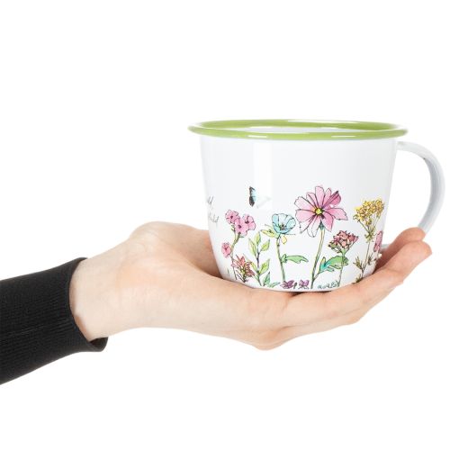 kohteita Koristeellinen kuppi, emaloitu ruukku, Ø11cm K8cm