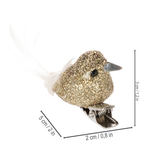 kohteita Koristeellinen kyyhkypari, koristelinnut klipsillä, kultaiset, 5 cm, 4 kpl