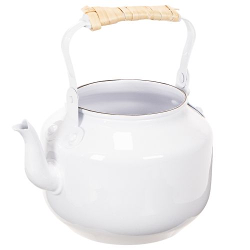 Koristeellinen teekannu, ruukku, metallinen, valkoinen, shabby chic, Ø8,6 cm, korkeus 16 cm, vintage-koristeellinen kukkaruukku ostaa | Floristik24.fi