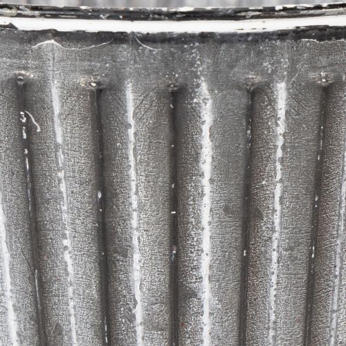 Koristeellinen ruukku istutukseen, metallinen ruukku kahvoilla, metallikoriste shabby chic Ø21.5cm | Floristik24.fi