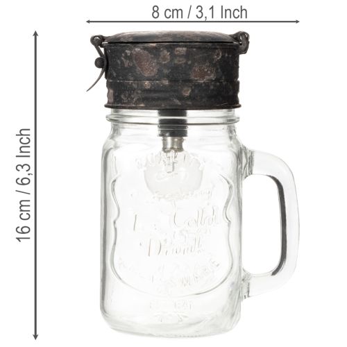 Koristeellinen juomalasi LED-lampulla Ø8cm K16cm | Floristik24.fi
