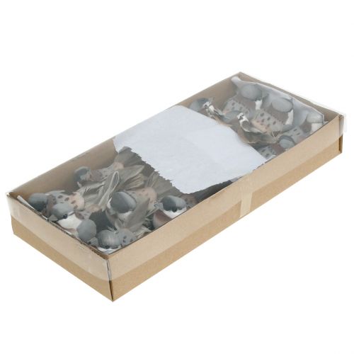 Floristik24 Koristeellinen lintu harmaa, ruskea 8,5cm 12kpl