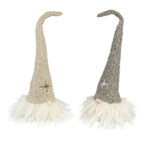 kohteita Koristeellinen tonttuhattu huovasta pöytäkoriste ruskea beige H28cm 2 kpl