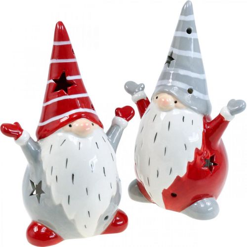 Floristik24 Deco Gnome Tea Light Teline Christmas H18cm 2kpl