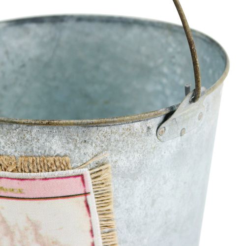 Floristik24 Koristeellinen ämpäri ruusukuvioilla Ø16.5cm H17.5cm