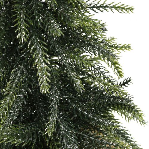 Floristik24 Deco joulukuusi mini kuusijuuttipussi glitter, vihreä 26cm